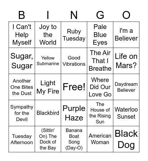 Animal Kingdom Bingo Card