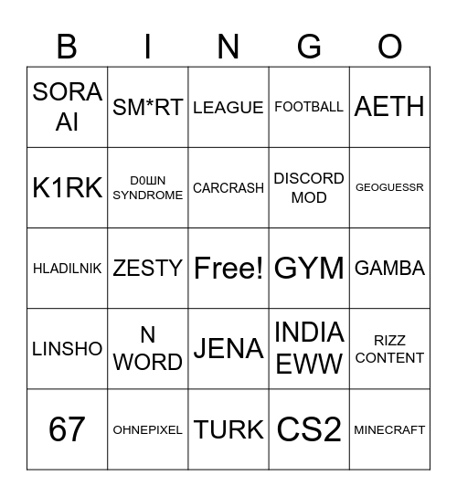 IMBSTAGRA, Bingo Card