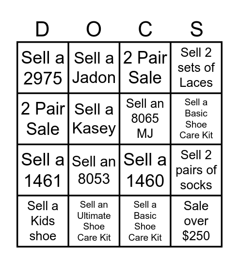WEEKEND BINGO Card