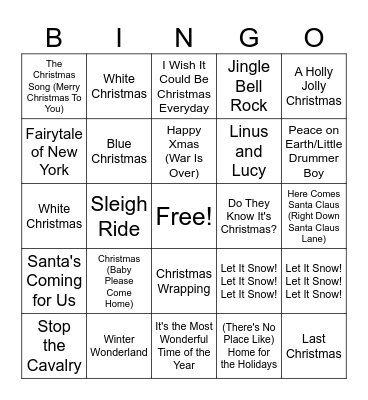 Christmas Cheer Bingo Card