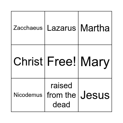People of the New Testament (5) Bingo Card