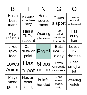 SOVA HUMAN BINGO Card