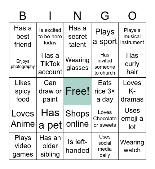 SOVA HUMAN BINGO Card