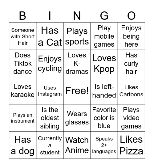 SOVA HUMAN BINGO Card