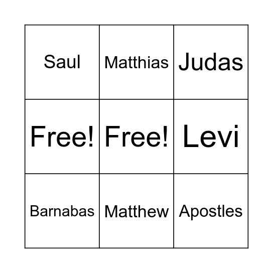 People of the New Testament (9) Bingo Card