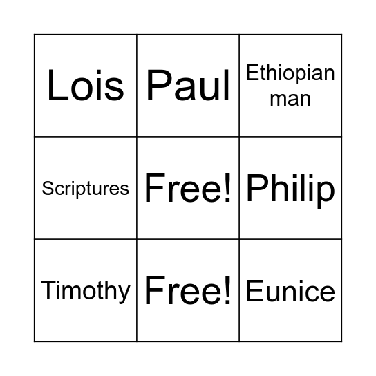 People of the New Testament (13) Bingo Card