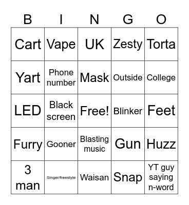 ome.tv Bingo Card