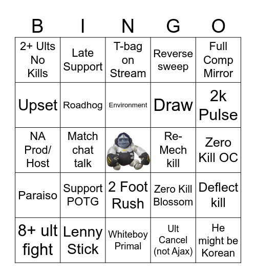 Kato Clash Bingo Card