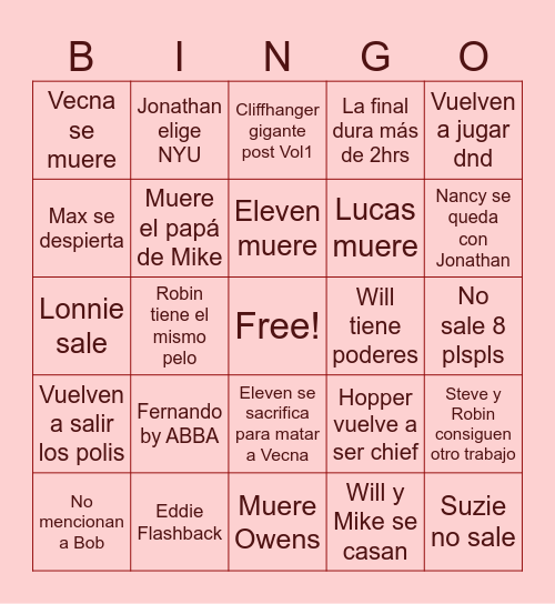 ST5 Bingo Card