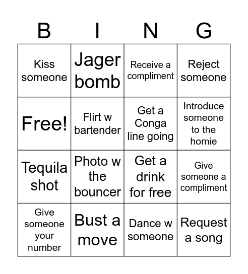 PUB CRAWL 2025 Bingo Card