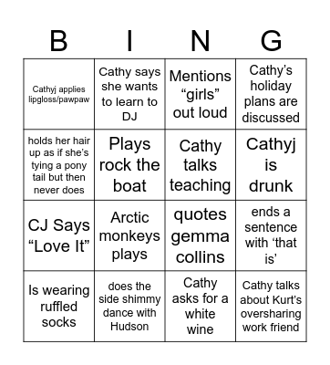 Cathy’s day! Bingo Card