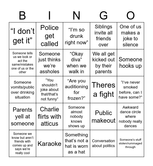 Dino card Bingo Card