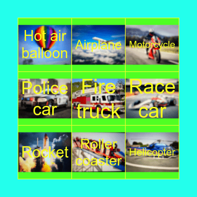 Transportation sounds bingo Card