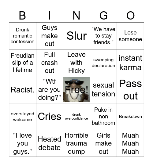 Party drunk bingo Card