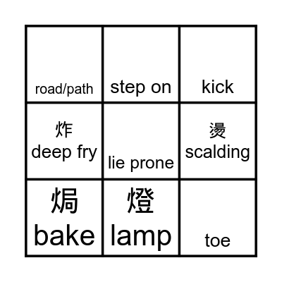 火部首BINGO Card