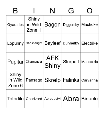 POKÉMON LEGENDS: Z-A SHINY BINGO Card