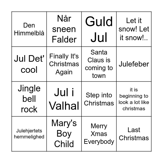 Jule Bingo Banko 2 Bingo Card