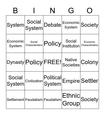 Justine's Bingo Card Bingo Card