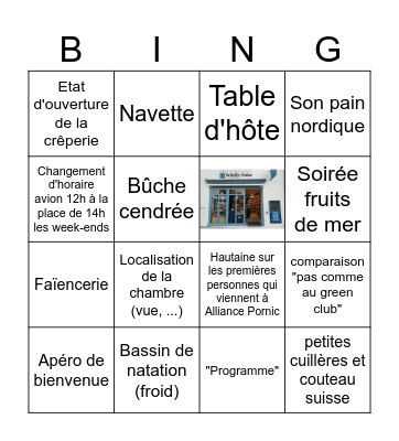 Bingo Pornic Bingo Card