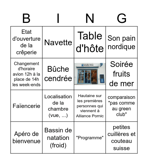Bingo Pornic Bingo Card