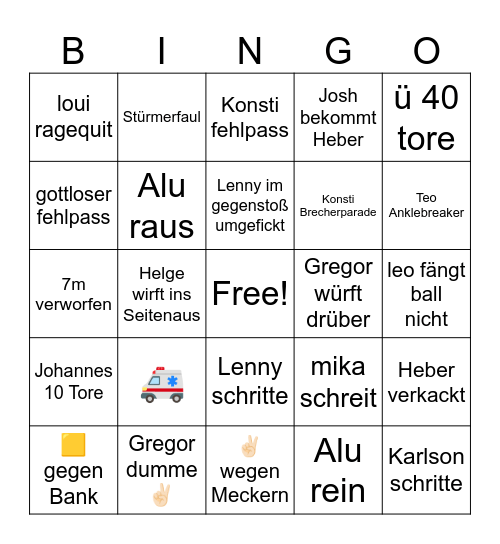 SVP VS. PSV Bingo Card