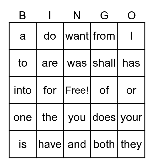 STEP 1 Bingo Card