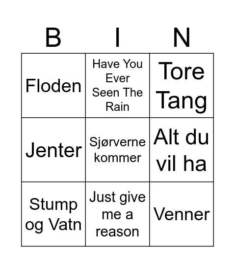 Lillesand senter Bingo Card