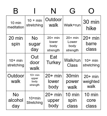 Turkey time Bingo Card