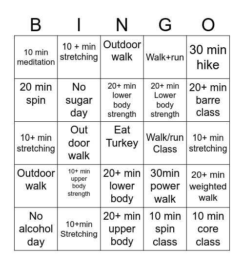 Turkey time Bingo Card