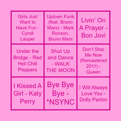 Curieus Music Bingo Card