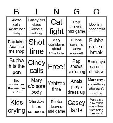 Thanksgiving 2025 Bingo Card