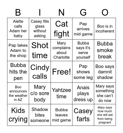 Thanksgiving 2025 Bingo Card