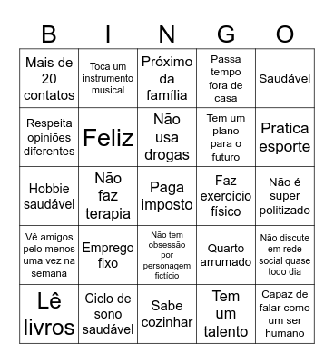 Ser Humano Normal Bingo Card