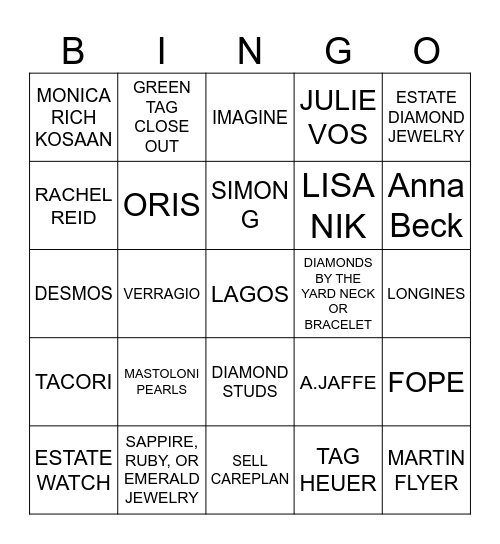 BLACK FRIDAY BINGO Card