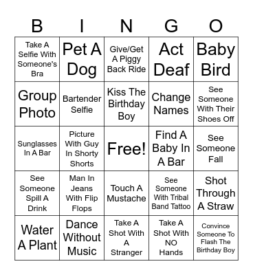 Dakota's Birthday Bar Bingo Card