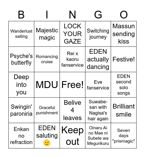 STAFONY  SUPERBLOOM DAY 2 Bingo Card