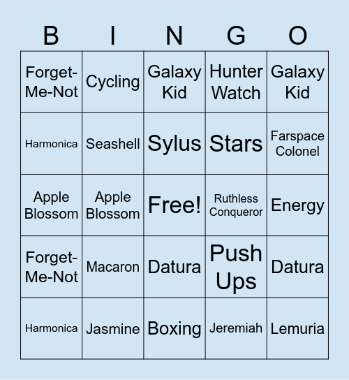 LADS Bingo Card