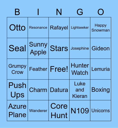 LADS Bingo Card