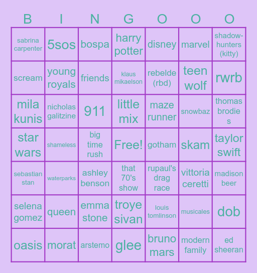 alia !! Bingo Card