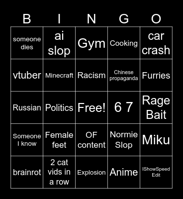 Reels Bingo Card