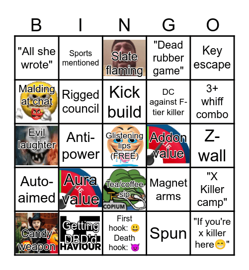 Slate DBD World Cup Bingo Card