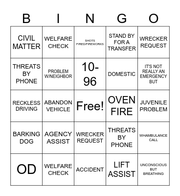 THANKSGIVING DISPATCH STYLE Bingo Card