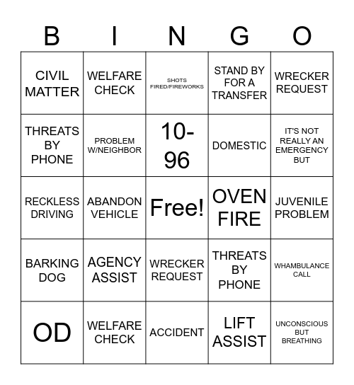 THANKSGIVING DISPATCH STYLE Bingo Card