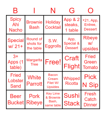 Server Bingo Card