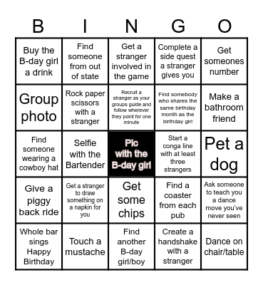 GOLDEN BAR CRAWL Bingo Card