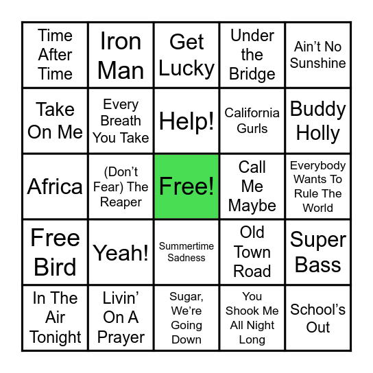 TOP 500 #1 Bingo Card