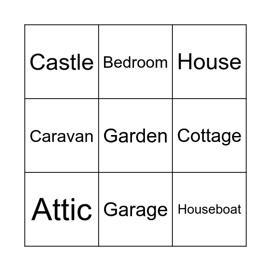 House Bingo Card