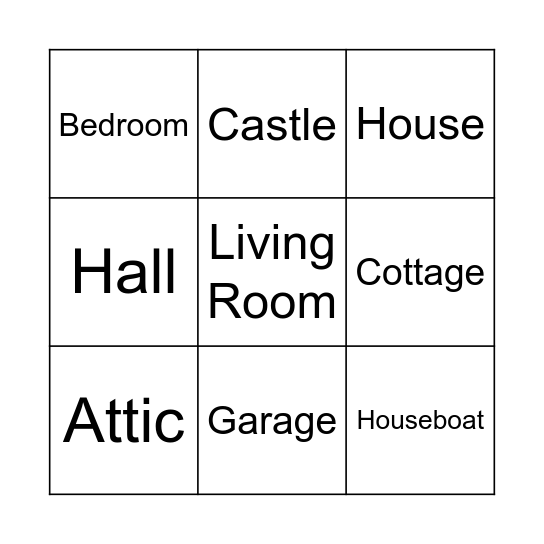House Bingo Card