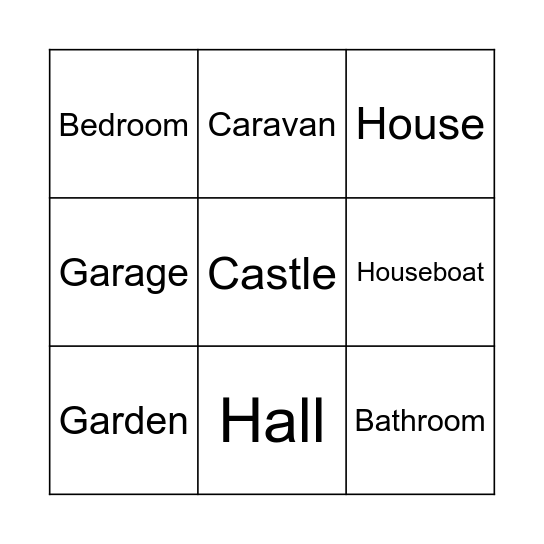 House Bingo Card