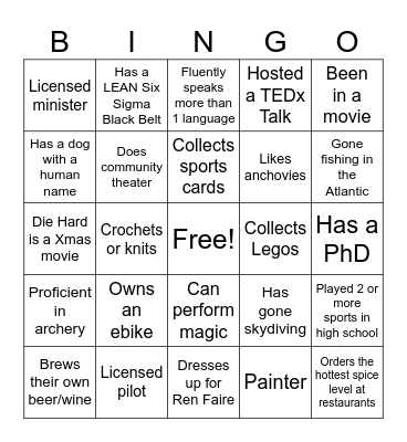 B.A.S.H. (Bingo and Scavenger Hunt) Bingo Card